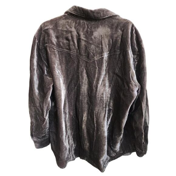 Women's J. Jill Velvet Button Down Collard Shirt Size LP - Picture 5 of 5